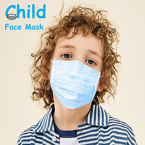 

50 pcs Face Mask Disposable Mask Disposable Anti Dustproof Nonwoven Fabric Melt Blown Fabric Filter CE Certified FDA ISO Certification Protection Breathable High Quality Girls' for Child Blue