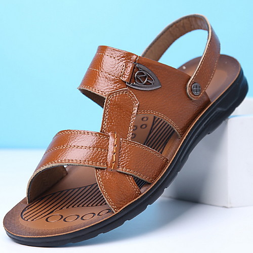 

Men's Pigskin Summer Sandals Breathable Yellow / Brown / Black