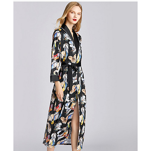 

Women's Deep V Robes Pajamas Plaid