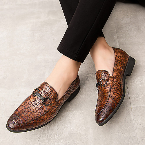 

Men's Business / Vintage Party & Evening Office & Career Loafers & Slip-Ons PU Breathable Non-slipping Black / Yellow / Red Gradient / Rivet