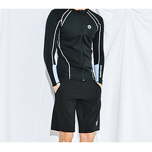 

Men's Rash Guard Dive Skin Suit Diving Suit Anatomic Design Full Body Front Zip 3-Piece - Diving Water Sports Solid Colored Summer / Micro-elastic