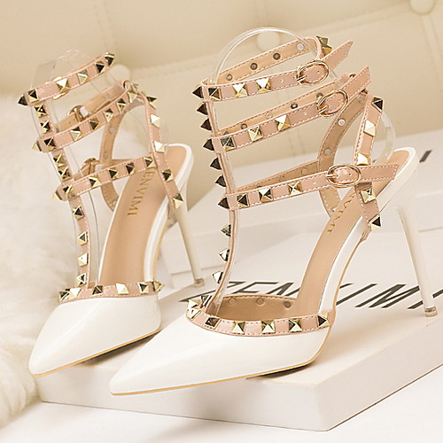 

Women's Heels Rockstud shoes Stiletto Heel Pointed Toe PU Spring & Summer Purple / Red / White / Daily