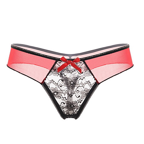 

Women's Lace Brief Low Waist Blushing Pink Fuchsia Red One-Size