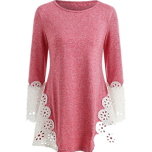 

Women's Solid Colored T-shirt Daily Purple / Blushing Pink / Green / Gray