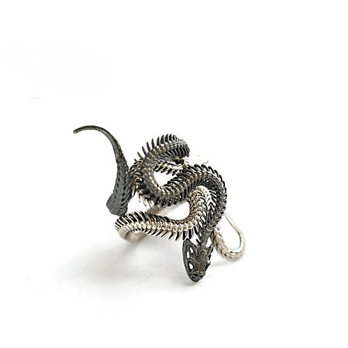 

Ring Vintage Style Gray Brass Snake Vintage 1pc 6 8 10