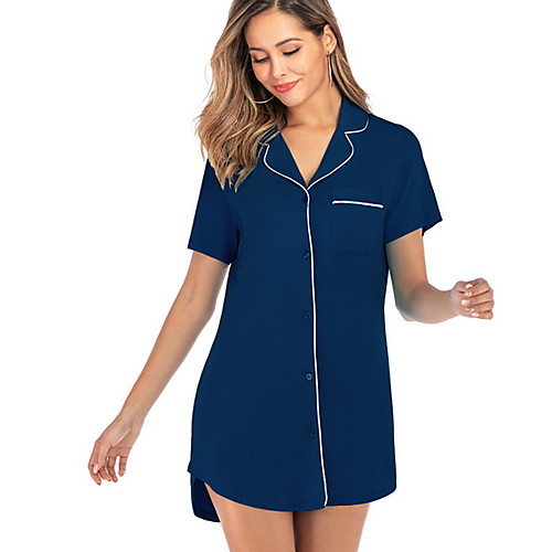 

Women's Chemises & Gowns Nightwear Black Navy Blue Light Blue S M L