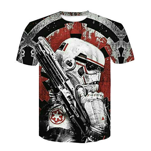 

Men's T shirt Graphic Plus Size Short Sleeve Daily Tops Red