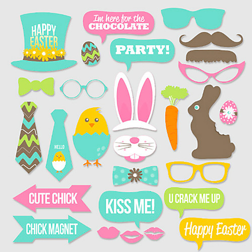 

Photo Booth Props & Signs Card Paper 1 set Easter
