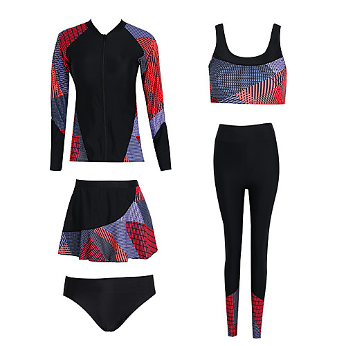 

Women's Rash Guard Dive Skin Suit Elastane Top Bottoms Thermal Warm UV Sun Protection Breathable Full Body Swimming Surfing Water Sports Patchwork Autumn / Fall Winter Spring / High Elasticity