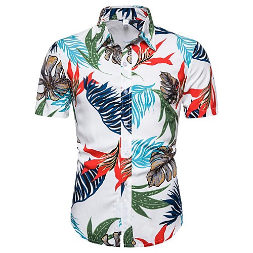 

Men's T shirt Floral 3D Short Sleeve Daily Tops Basic Exaggerated Rainbow