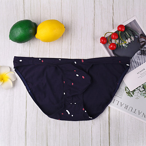 

Men's Print / Basic Briefs Underwear - Normal Low Waist Black White Blue M L XL