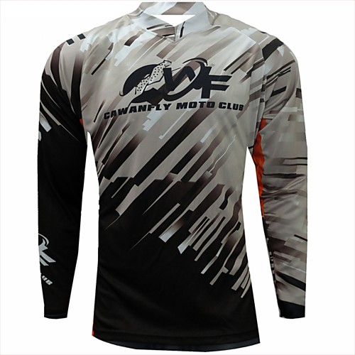 

CAWANFLY Men's Long Sleeve Cycling Jersey Downhill Jersey Dirt Bike Jersey Winter Black Stripes Patchwork Novelty Bike Jersey Top Mountain Bike MTB Quick Dry Breathable Sports Clothing Apparel