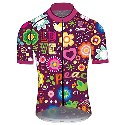 

21Grams Men's Women's Short Sleeve Cycling Jersey Spandex Polyester Purple Funny Bike Jersey Top Mountain Bike MTB Road Bike Cycling UV Resistant Breathable Quick Dry Sports Clothing Apparel