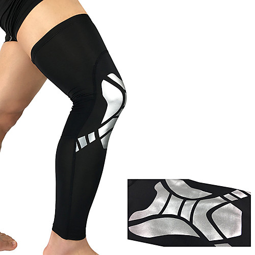 

Leg Sleeves Leg Warmers Sporty for Joint Pain and Arthretith Marathon Running Compression Collision Avoidance Reduce Pressure Women's Men's Spandex Fabric 1 Piece Sports Black / Silver Black / Red