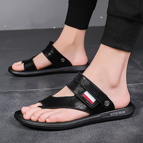 

Men's Suede Spring & Summer Vintage / Preppy Sandals Walking Shoes Waterproof Dark Brown / Black / Dark Blue