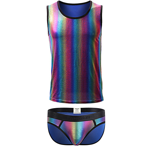 

Men's Round Neck Suits Pajamas Rainbow