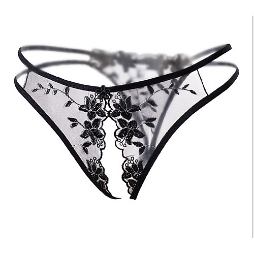

Women's Lace / Flower G-strings & Thongs Panties Low Waist Black Wine Purple One-Size