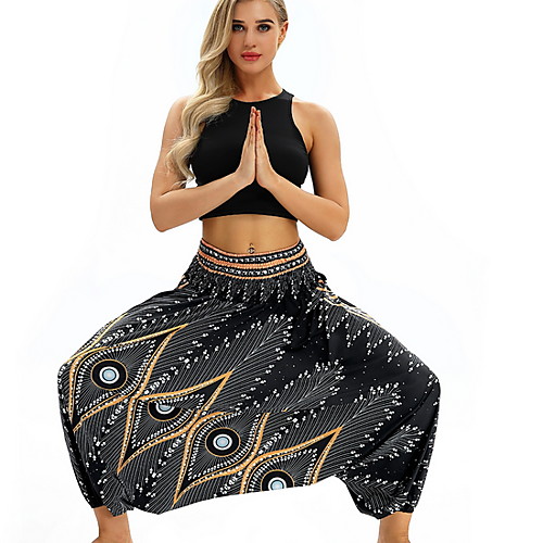 

Women's Basic Legging - Geometric, Print Mid Waist Red Green Blue One-Size