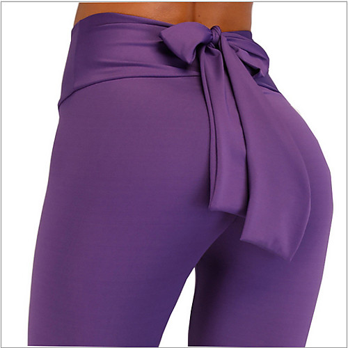 

Women's Basic Legging Solid Colored Print Mid Waist Blue Purple Army Green S M L