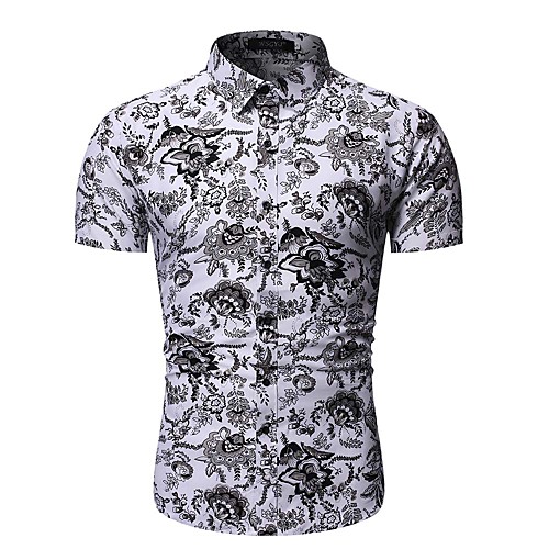 

Men's Geometric Graphic Shirt Daily White / Short Sleeve