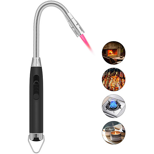 

Butane Lighter Torch Lighter Candle Lighter Long Lighter Multipurpose Windproof Refillable Jet Flame Lighter for Grill BBQ Gas Fire Fireplace Black head part 360 degree rotate(Gas not Included)