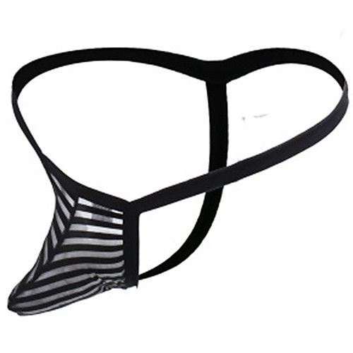 

Men's Mesh G-string Underwear - Normal Low Waist Black Yellow Blue M L XL