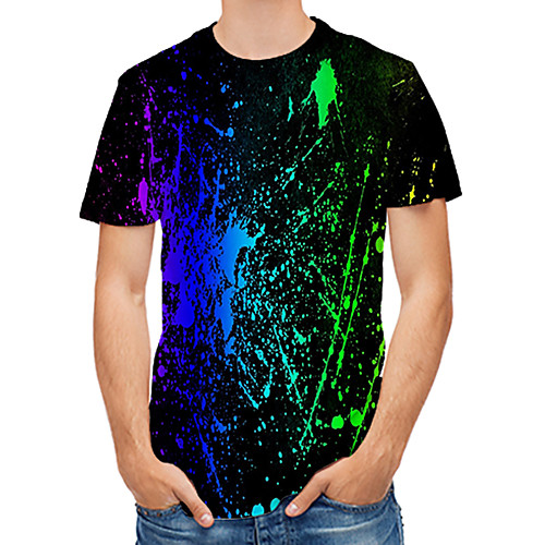 

Men's T shirt Graphic Abstract Print Tops Black