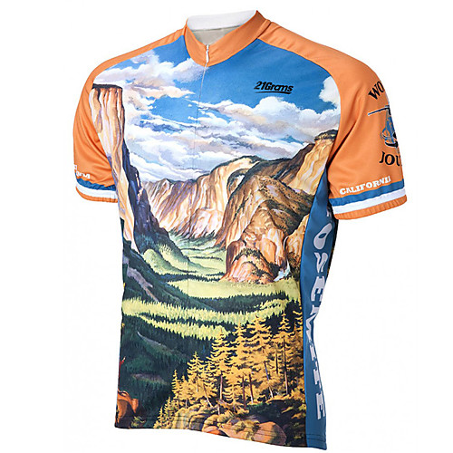 

21Grams Men's Short Sleeve Cycling Jersey Spandex Polyester OrangeWhite Bike Jersey Top Mountain Bike MTB Road Bike Cycling UV Resistant Breathable Quick Dry Sports Clothing Apparel / Stretchy