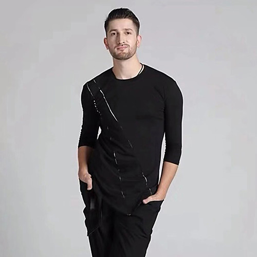 

Latin Dance Top Ruching Men's Performance Long Sleeve Modal