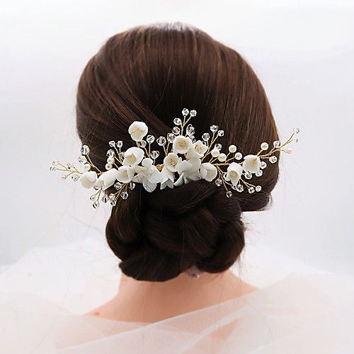 

Fashionable Jewelry Cubic Zirconia / Alloy Hair Combs / Hair Stick with Rhinestone / Imitation Pearl / Crystals 1pc Wedding / Party / Evening Headpiece