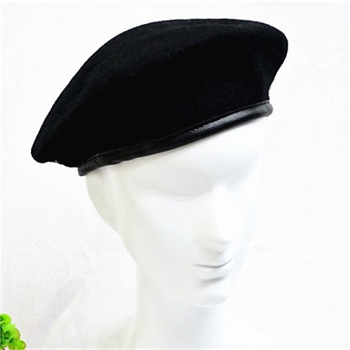 

Women's Men's Beret Hat Wool Party Active Cute - Solid Colored All Seasons Black Red Army Green