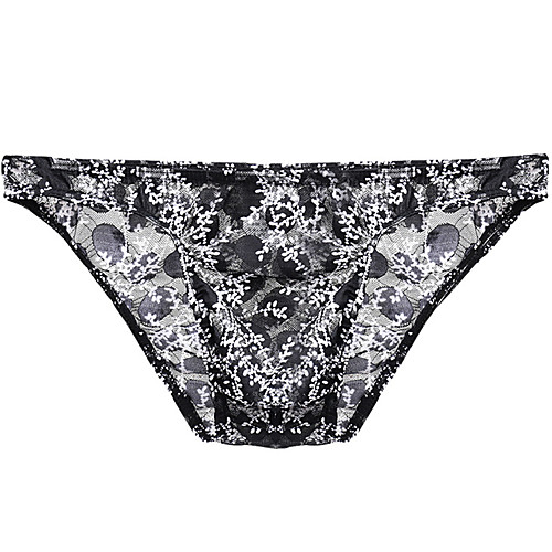

Men's Lace Briefs Underwear - Normal Low Waist Black Purple Blue M L XL