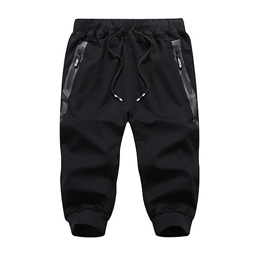 

Men's Sporty Sweatpants Pants Solid Colored Knee Length Black Blue Light gray Dark Gray
