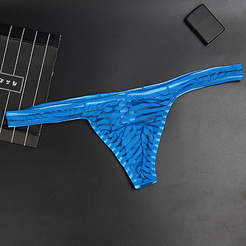 

Men's Mesh G-string Underwear - Normal Low Waist Yellow Blushing Pink Blue S M L