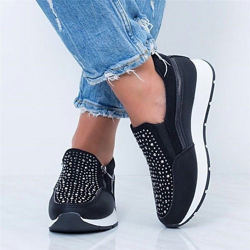 

Women's Trainers Athletic Shoes Creepers Round Toe Daily PU White Black Pink