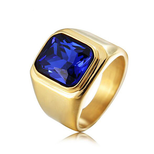 

Ring Crystal Geometrical Black Blue Red Titanium Steel Stone Precious Vintage Fashion 1pc 9 10 / Men's