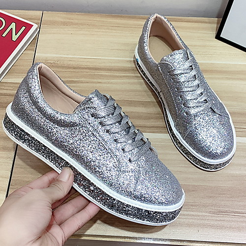 

Women's Flats Flat Heel Round Toe Faux Leather Summer Black / Silver / Pink