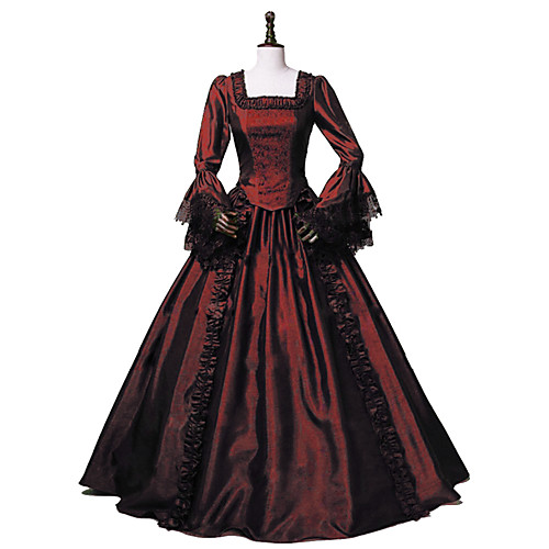 

Princess Maria Antonietta Rococo Victorian Vacation Dress Dress Prom Dress Women's Cotton Costume Black Vintage Cosplay Prom Party & Evening Long Sleeve Ankle Length Plus Size