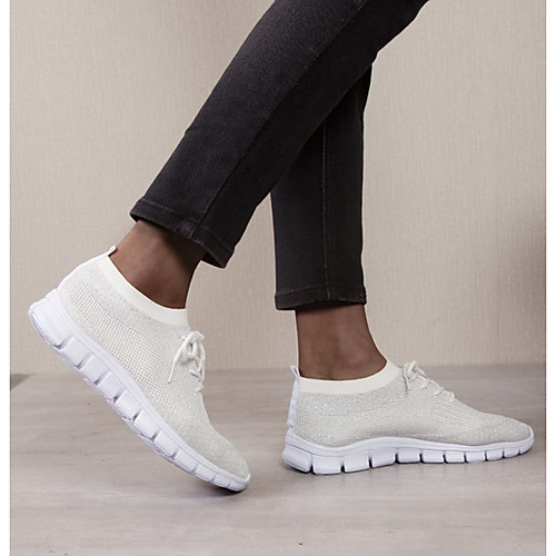 

Women's Flats Flat Heel Round Toe Mesh Booties / Ankle Boots Dad Shoes Spring & Summer White / Black / Gray / Color Block