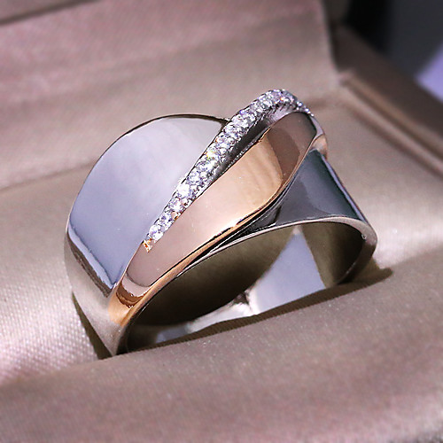 

Men's Women's Ring AAA Cubic Zirconia 1pc Silver Rose Gold Platinum Plated Alloy Stylish Wedding Party Jewelry Cute