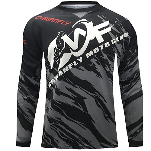 

CAWANFLY Men's Long Sleeve Cycling Jersey Downhill Jersey Dirt Bike Jersey Winter Black Solid Color Novelty Bike Jersey Top Mountain Bike MTB Quick Dry Breathable Sports Clothing Apparel / Expert