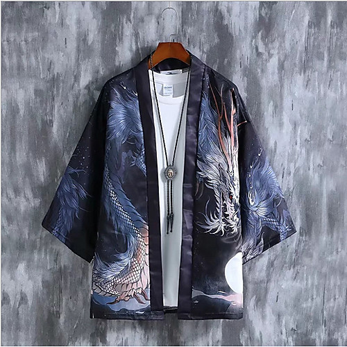 

Men's Shirt Animal 3/4 Length Sleeve Daily Tops Black