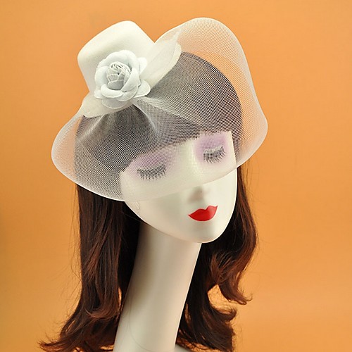 

Net Fascinators with Flower 1 Piece Wedding Headpiece