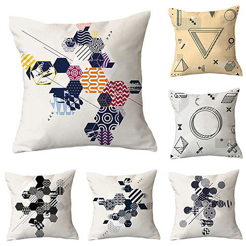 

Set of 6 Throw Pillow Simple Classic 4545 cm Cushion Vintage Circle Cover Sofa Home Decor Throw Pillow Case