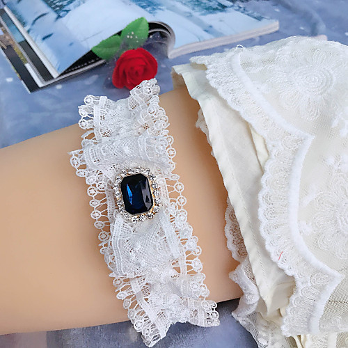 

Chinlon / Elastane / Lace Wedding Wedding Garter With Crystals / Rhinestones Garters Wedding / Festival