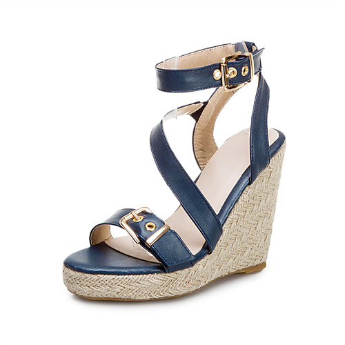 

Women's Sandals Wedge Sandals Summer Wedge Heel Open Toe Daily Outdoor PU White / Black / Yellow