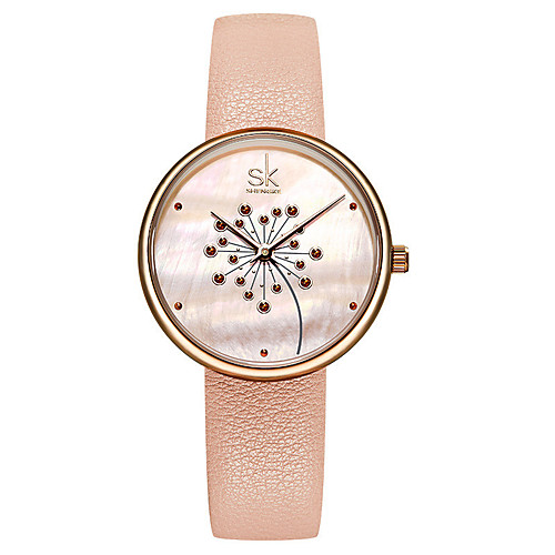 

Women's Quartz Watches Luxury Fashion Genuine Leather Japanese Quartz Blushing Pink Black Water Resistant / Waterproof 30 m 1 pc Analog One Year Battery Life