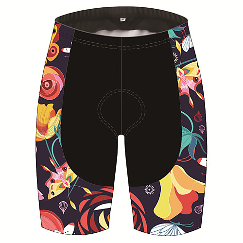 

21Grams Women's Cycling Shorts Spandex Bike Shorts Pants Padded Shorts / Chamois Quick Dry Breathable Sports Patchwork Butterfly Floral Botanical Black / Blue Mountain Bike MTB Road Bike Cycling