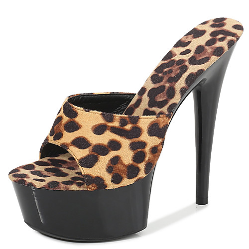 

Women's Sandals Clear Transparent PVC Animal Print Heel Sandals Stiletto Heel Round Toe Classic Party & Evening Suede Leopard Summer White Red Brown