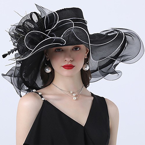 

Vintage Style Fashion Tulle / Organza Hats / Headwear with Bowknot / Flower / Trim 1 Piece Wedding / Outdoor Headpiece